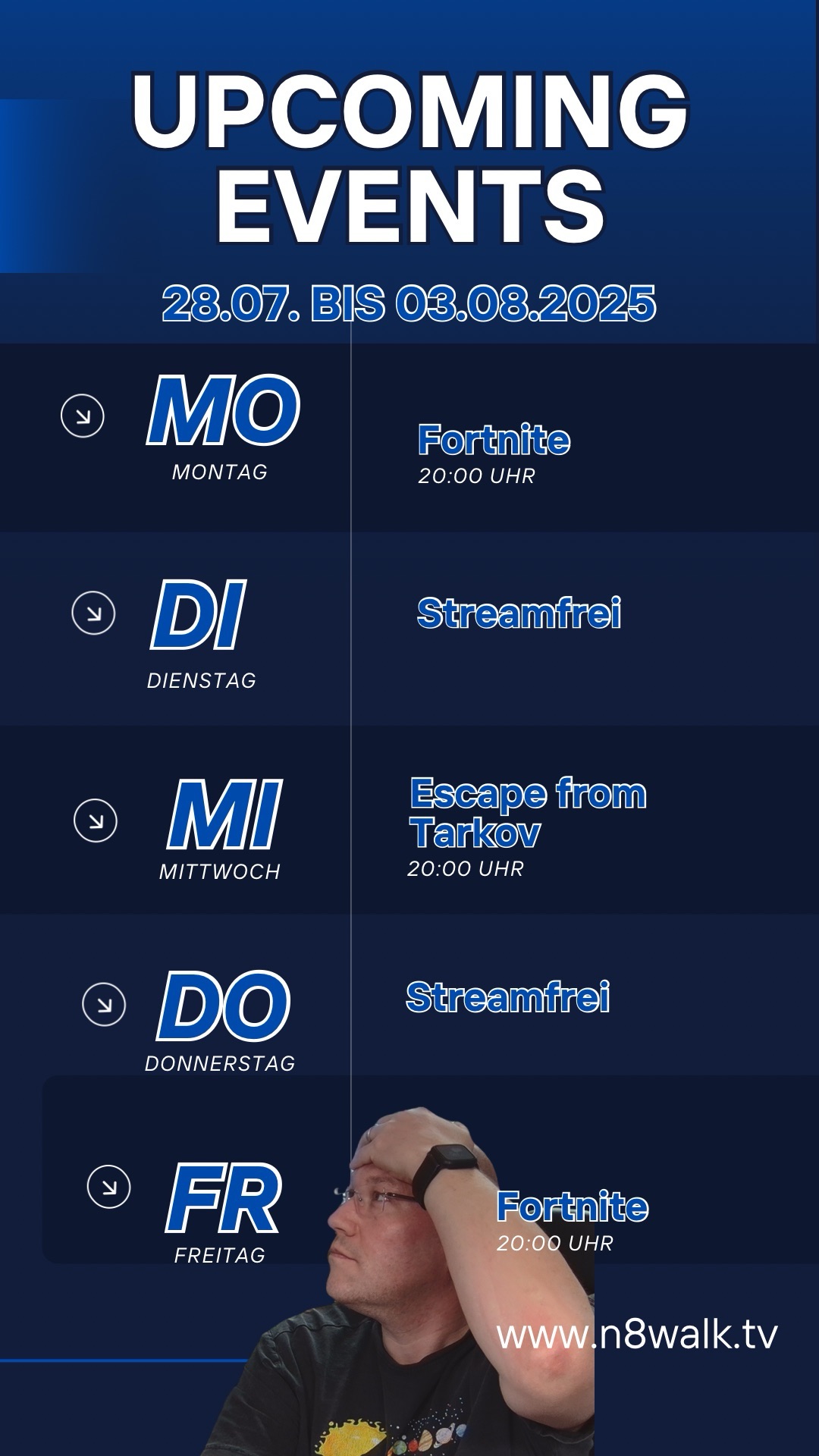 Streamplan 28.07. bis 03.08.