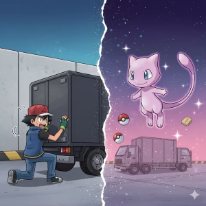 Mew unter dem LKW